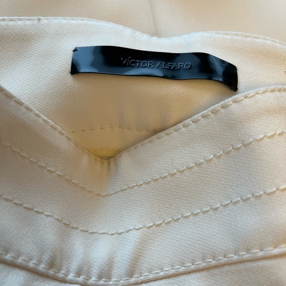 VICTOR ALFARO Straight Leg Cream Trousers, 4 - Picture 6 of 7
